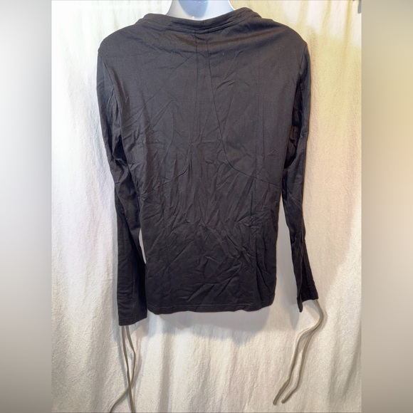 Brand New Jonny Cota Drawstring Long Sleeve Shirt In Black - Size Medium - Picture 7 of 13